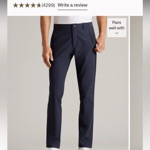 Rhône commuter slim pants in navy 36” - elevated performance work pant